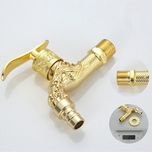 Vintage Classic Basin Mixer Zinc Single Lever Dragon Engraving Wall Mounted Tap