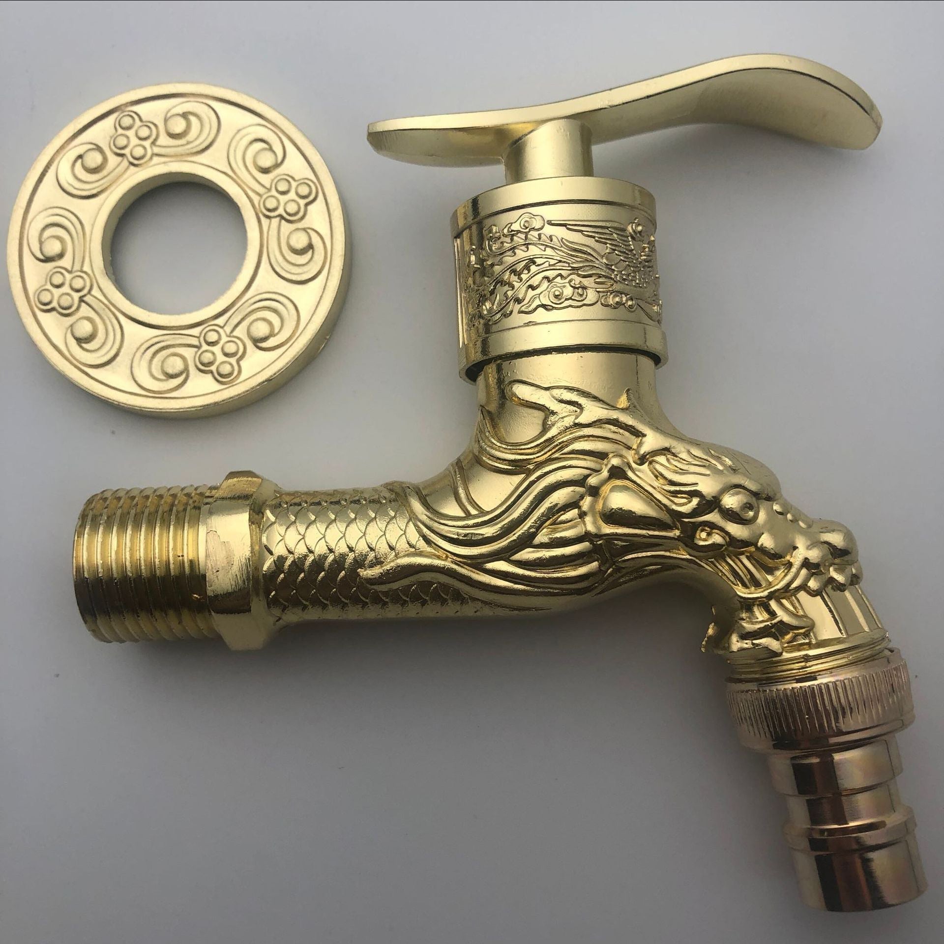 Vintage Classic Basin Mixer Zinc Single Lever Dragon Engraving Wall Mounted Tap