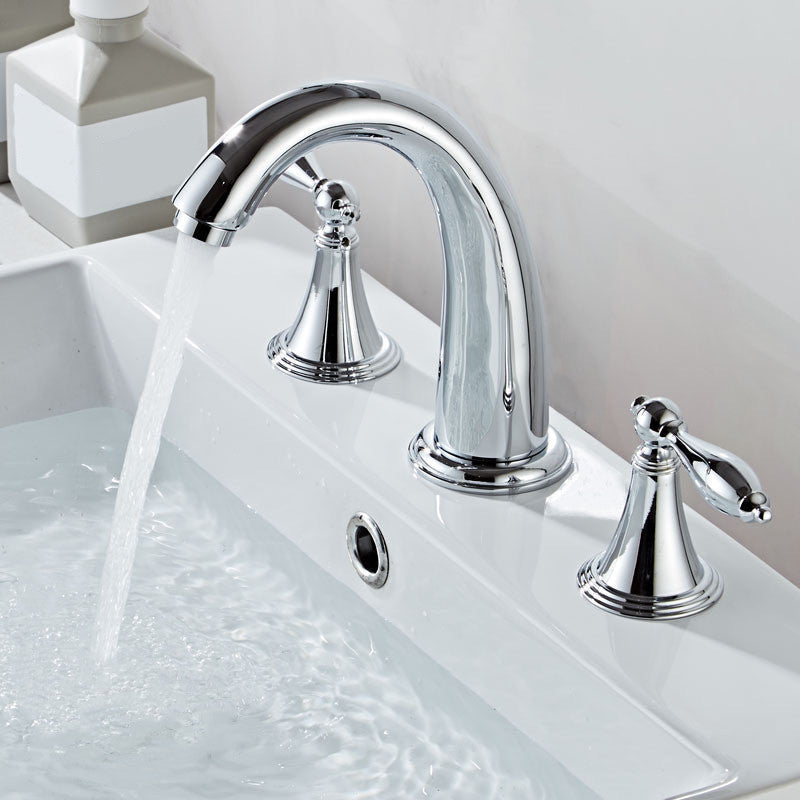 Glam Style Faucet Widely used sink faucet with 2 handles and 3 holes