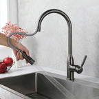 Modern Pull-down Water Filler Single Handle High Arc Kitchen Faucet