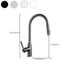 Modern Pull-down Water Filler Single Handle High Arc Kitchen Faucet