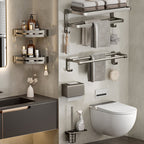 Modern Stainless Steel Bathroom Shelf Bathroom Accessories Set Towel Holder Bathroom Set