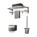 Modern Polished Chrome Bathroom Accessory Set Made of Stainless Steel