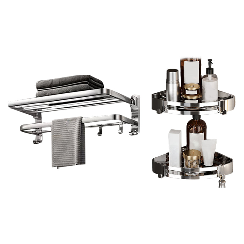 Modern Polished Chrome Bathroom Accessory Set Made of Stainless Steel