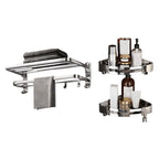 Modern Polished Chrome Bathroom Accessory Set Made of Stainless Steel