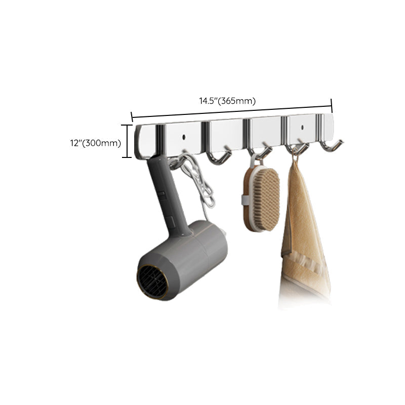 Modern Polished Chrome Bathroom Accessory Set Made of Stainless Steel