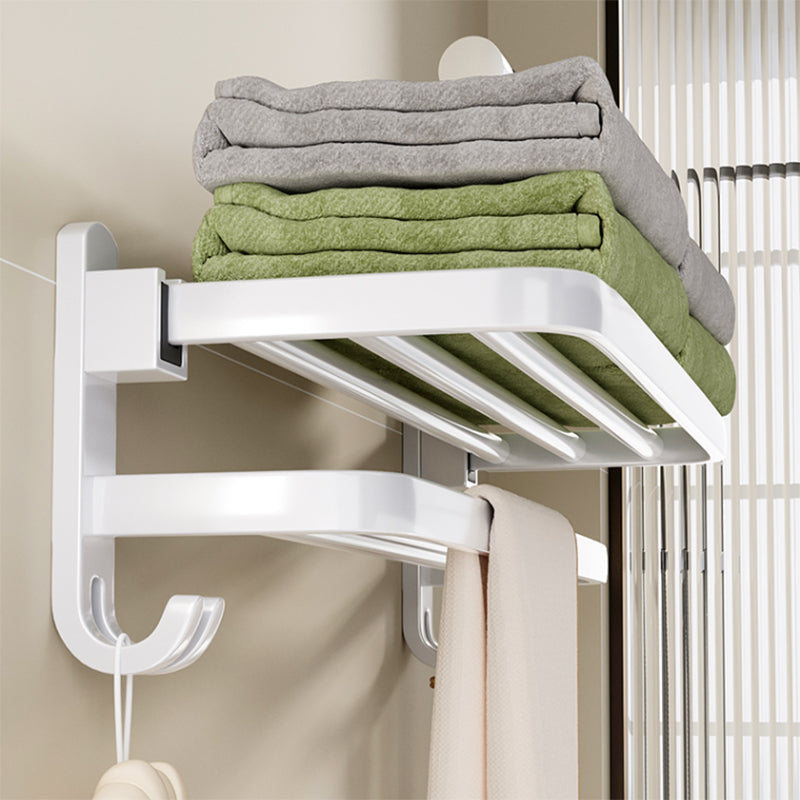 Contemporary Bathroom Hardware Set in White with Bath Shelf/Towel Holder/Paper Holder