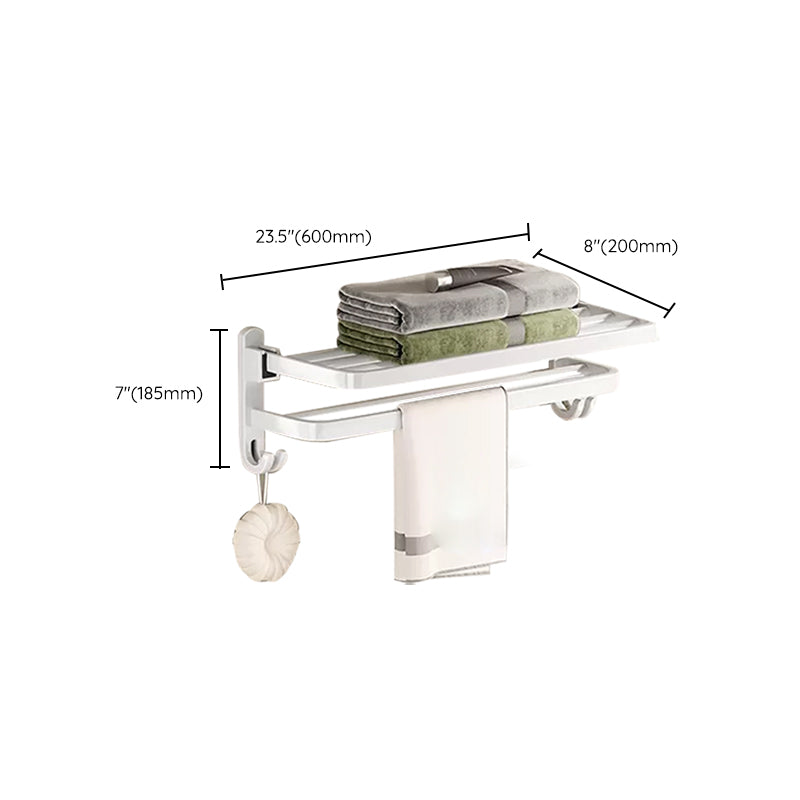 Contemporary Bathroom Hardware Set in White with Bath Shelf/Towel Holder/Paper Holder