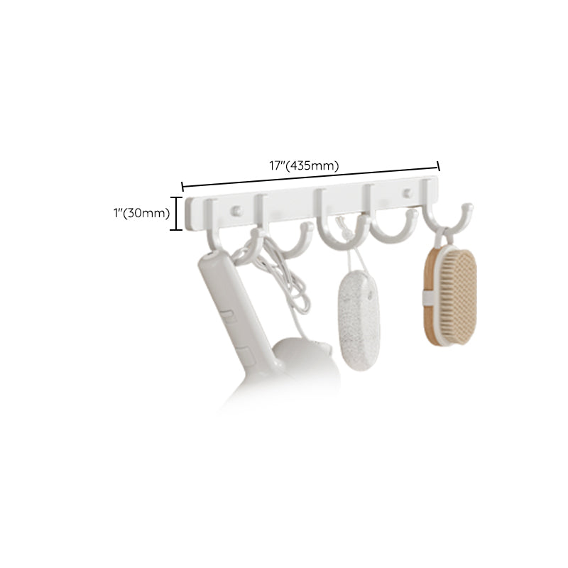 Contemporary Bathroom Hardware Set in White with Bath Shelf/Towel Holder/Paper Holder
