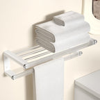 White Bathroom Accessory Set Metal & Acrylic Bathroom Set with Bath Shelf/Towel Hook