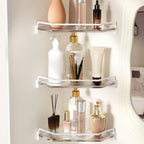 White Bathroom Accessory Set Metal & Acrylic Bathroom Set with Bath Shelf/Towel Hook