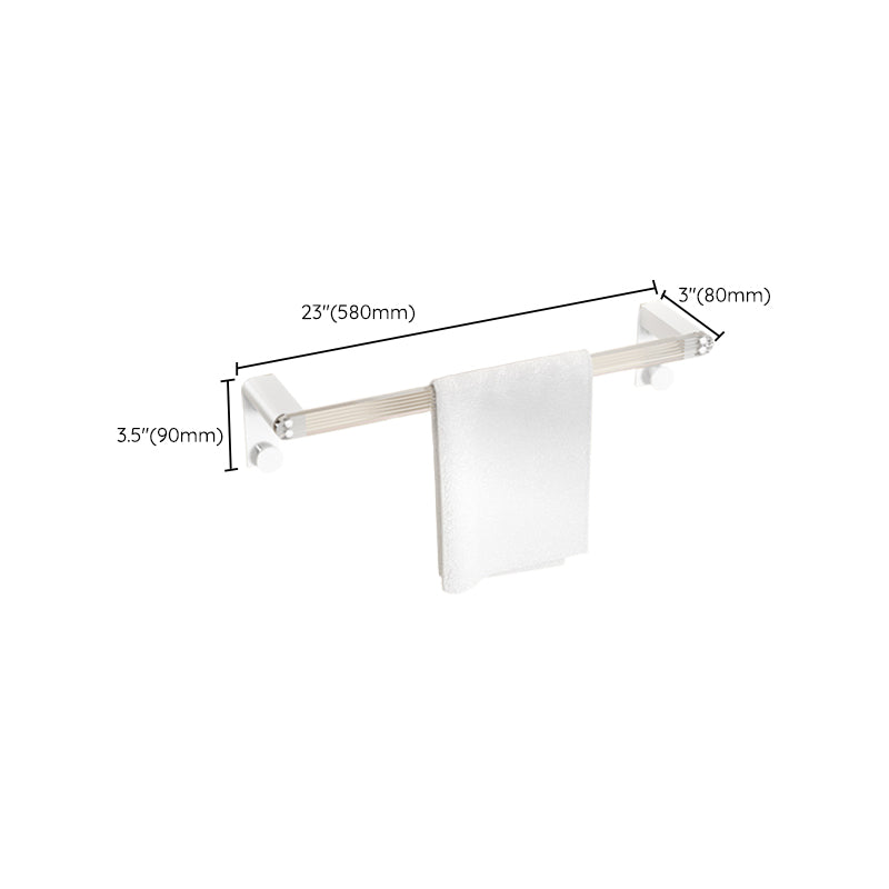 White Bathroom Accessory Set Metal & Acrylic Bathroom Set with Bath Shelf/Towel Hook
