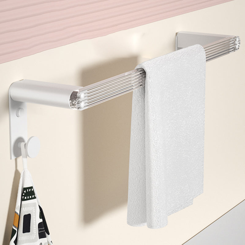 White Metal and Acrylic Bathroom Accessories as a Single Piece or in a Set with Bathroom Shelf