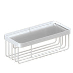 White Metal and Acrylic Bathroom Accessories as a Single Piece or in a Set with Bathroom Shelf