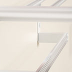 White metal and acrylic bathroom accessories as single item or in set with bathroom shelf