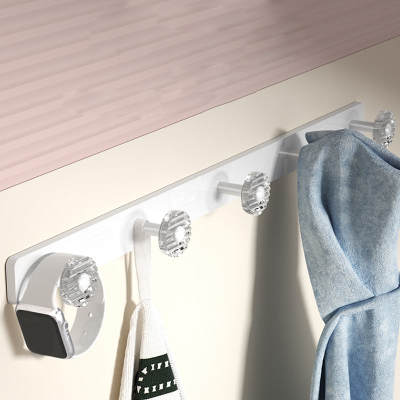 White Metal and Acrylic Bathroom Accessories as a Single Piece or in a Set with Bathroom Shelf