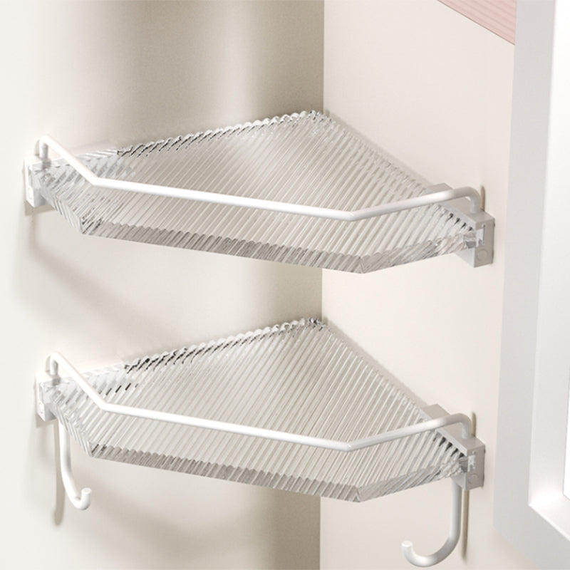 White Metal and Acrylic Bathroom Accessories as a Single Piece or in a Set with Bathroom Shelf