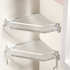 White metal and acrylic bathroom accessories as single item or in set with bathroom shelf