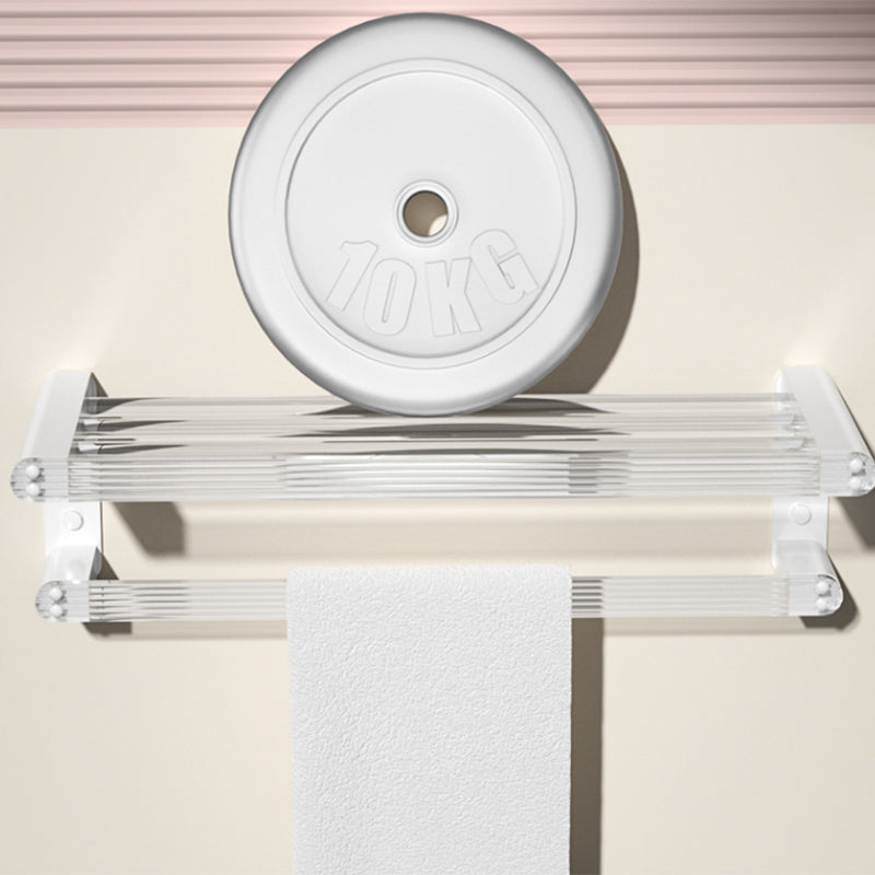 White Metal and Acrylic Bathroom Accessories as a Single Piece or in a Set with Bathroom Shelf