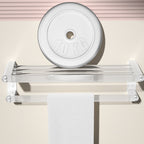 White Metal and Acrylic Bathroom Accessories as a Single Piece or in a Set with Bathroom Shelf