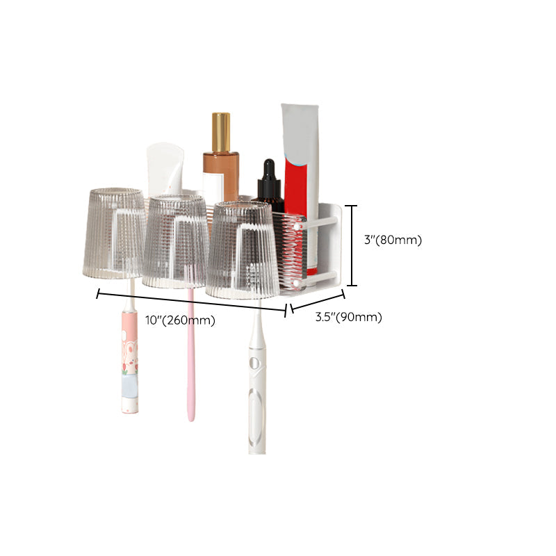 White Metal and Acrylic Bathroom Accessories as a Single Piece or in a Set with Bathroom Shelf