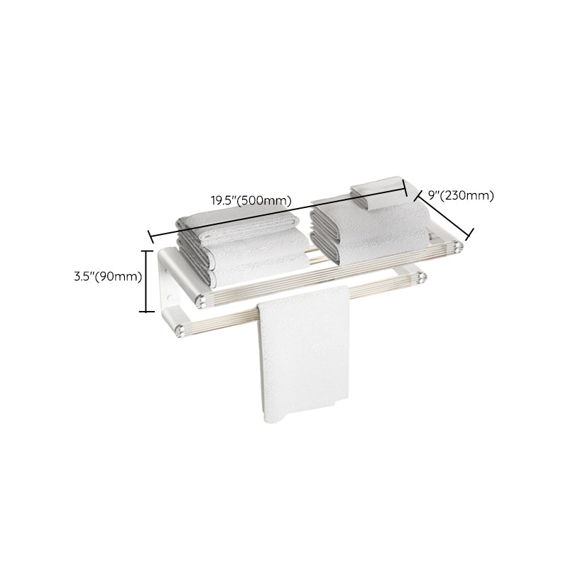 White Metal and Acrylic Bathroom Accessories as a Single Piece or in a Set with Bathroom Shelf