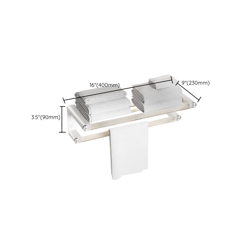 White Metal and Acrylic Bathroom Accessories as a Single Piece or in a Set with Bathroom Shelf