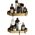 Contemporary stainless steel bathroom accessories as a single piece or in a set in black and gold