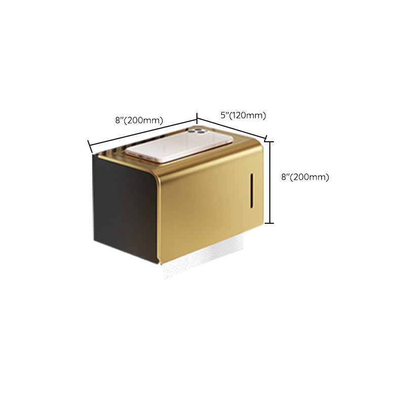 Contemporary stainless steel bathroom accessories as a single piece or in a set in black and gold