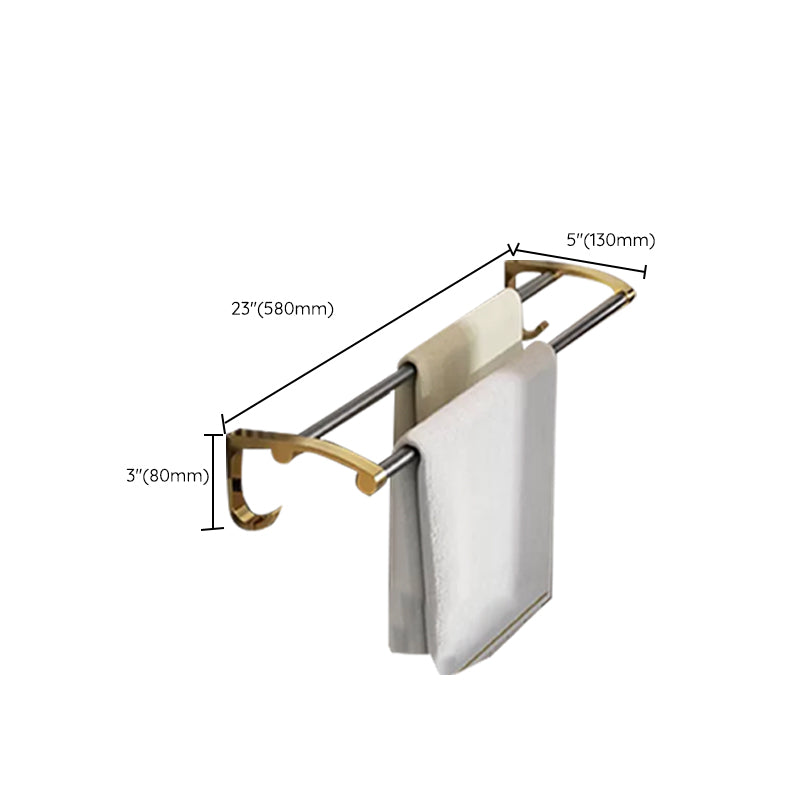 Contemporary stainless steel bathroom accessories as a single piece or in a set in black and gold