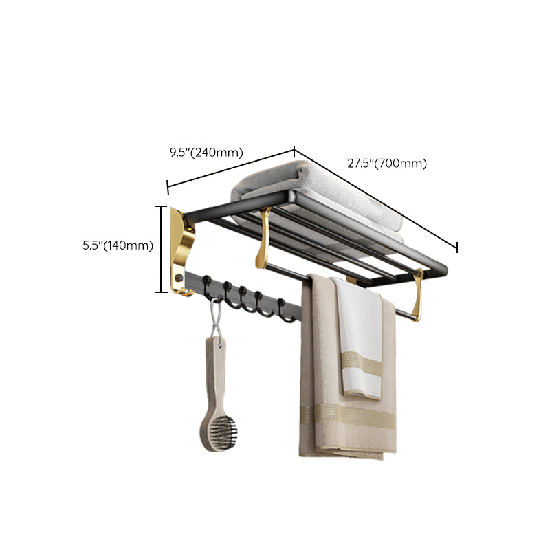 Contemporary stainless steel bathroom accessories as a single piece or in a set in black and gold