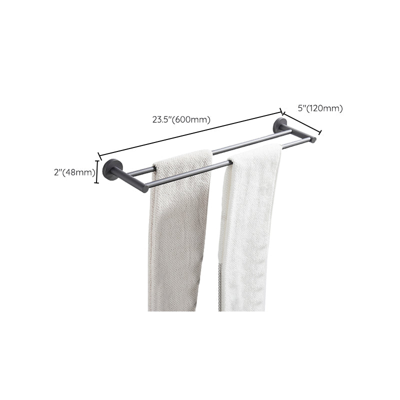 Traditional Gray Brass Bathroom Hardware Set Towel Bar Bathroom Hardware Set