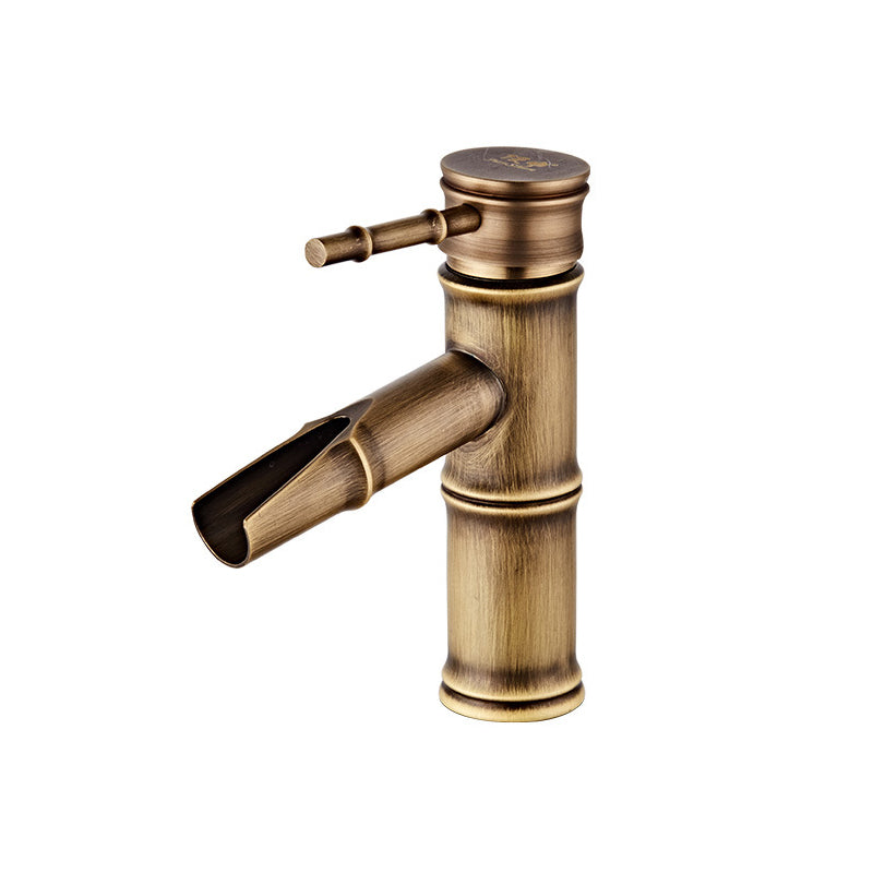 Lever Handle Vanity Faucet Country Low Arc Faucet Single Hole Basin Faucet