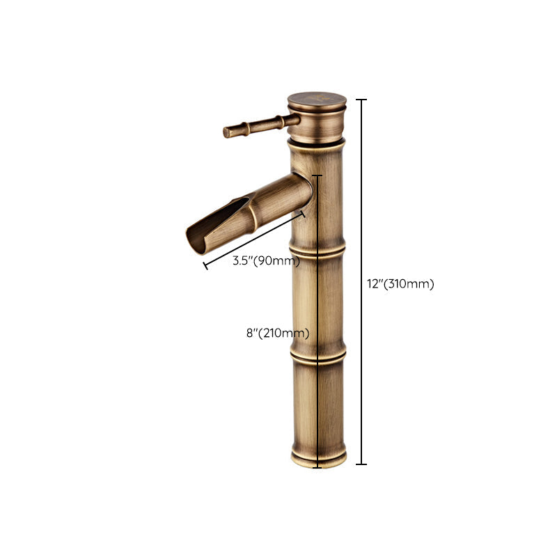 Lever Handle Vanity Faucet Country Low Arc Faucet Single Hole Basin Faucet
