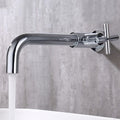 Glam Wall-mounted Bathroom Faucet Copper Single Handle Low Arc Basin Faucet for Bathroom