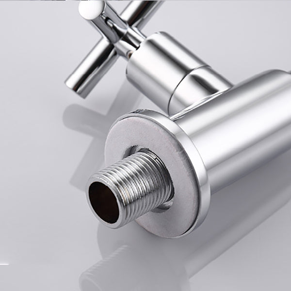 Glam Wall-mounted Bathroom Faucet Copper Single Handle Low Arc Basin Faucet for Bathroom