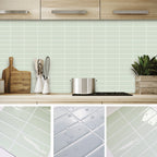 Peel and stick tiles Waterproof plastic rectangular peel and stick tile for the kitchen 2-pack