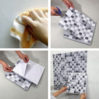 Tile Stripping & Gluing Square Mosaic PVC Stain Resistant Stripping and Gluing Plates for Shower 5 Pack