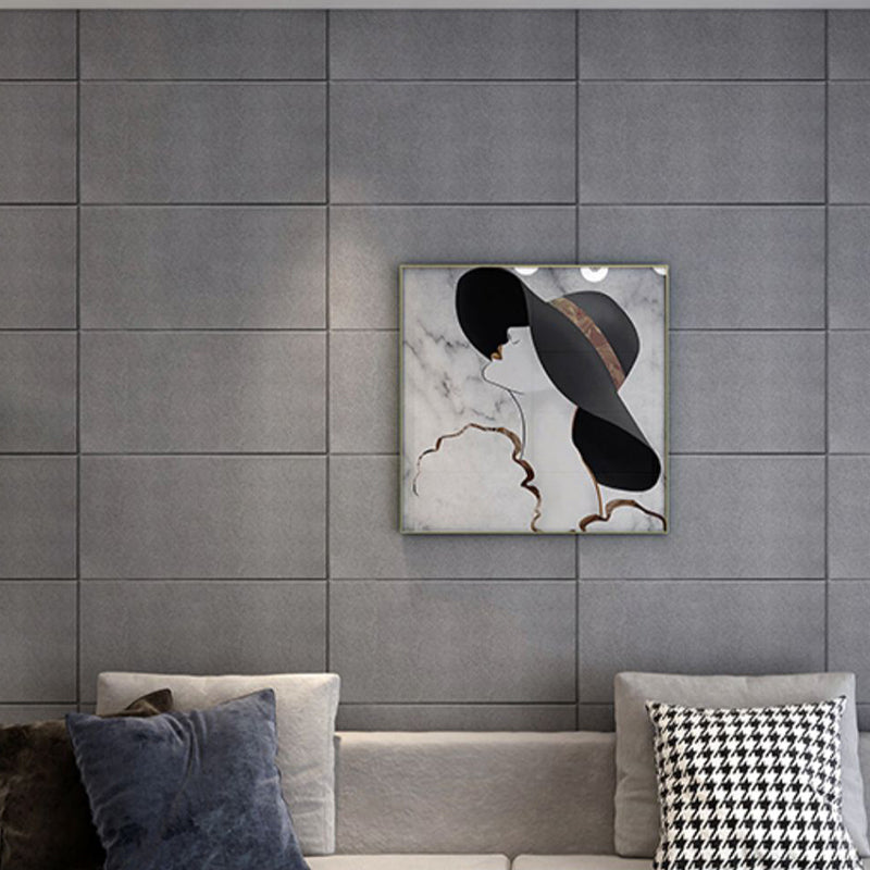 Glam Wall Covering Peel and Stick Texture Effect Design Square Wall Panel