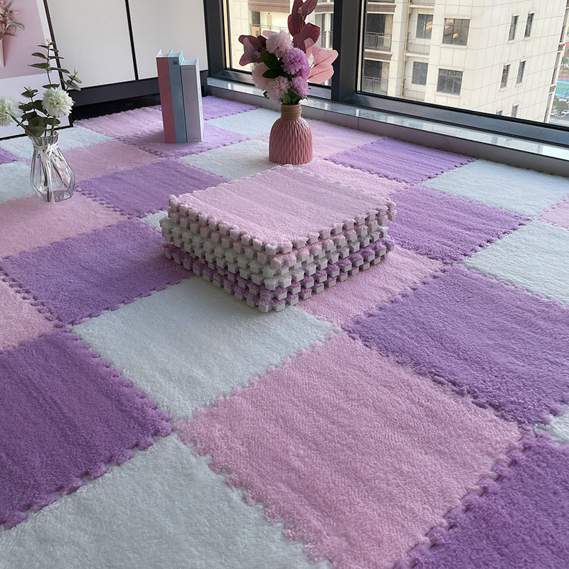 Multicolored Level Loop Carpet Tile Non-Slip Composite Floor Tiles for Bedroom