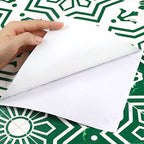 Matte-gloss vinyl floor coverings for peeling off and permanently sticking with quadrant edge