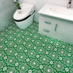 Matte-gloss vinyl floor coverings for peeling off and permanently sticking with quadrant edge