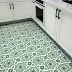 Matte-gloss vinyl floor coverings for peeling off and permanently sticking with quadrant edge