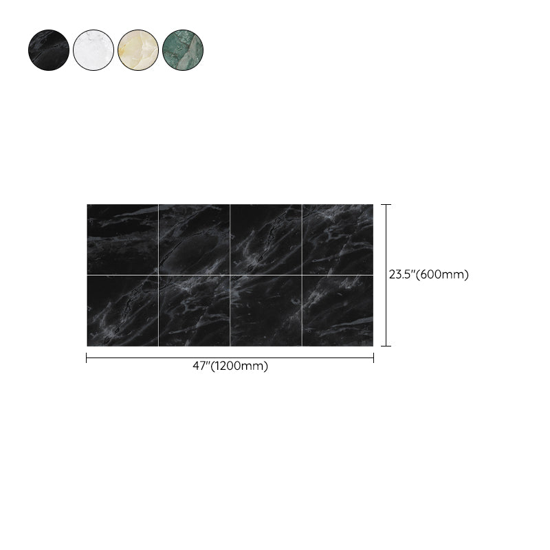 Peel and Stick Vinyl Floor Dark Gloss Vinyl Floor with Square Edge