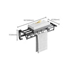 Modern Aluminum Bathroom Accessory Set Matte Black Bathroom Shelf/Towel Holder/Paper Holder