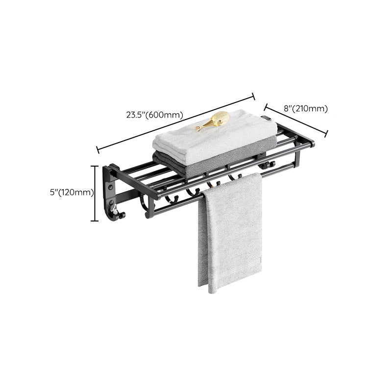 Modern Aluminum Bathroom Accessory Set Matte Black Bathroom Shelf/Towel Holder/Paper Holder