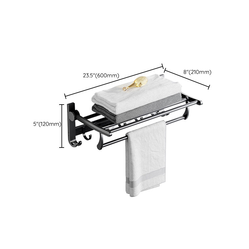 Modern Aluminum Bathroom Accessory Set Matte Black Bathroom Shelf/Towel Holder/Paper Holder
