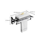 Modern Aluminum Bathroom Accessory Set Matte Black Bathroom Shelf/Towel Holder/Paper Holder