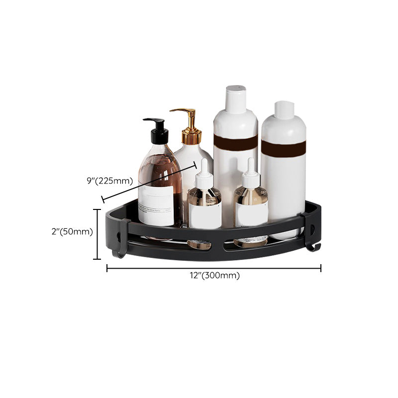 Modern Aluminum Bathroom Accessory Set Matte Black Bathroom Shelf/Towel Holder/Paper Holder