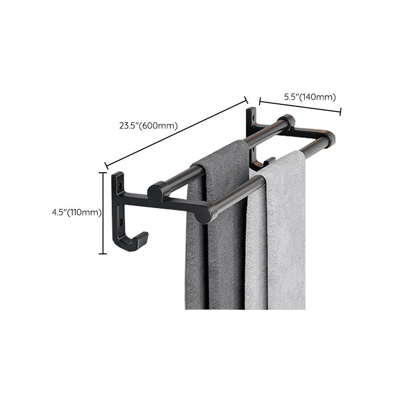 Modern Aluminum Bathroom Accessory Set Matte Black Bathroom Shelf/Towel Holder/Paper Holder